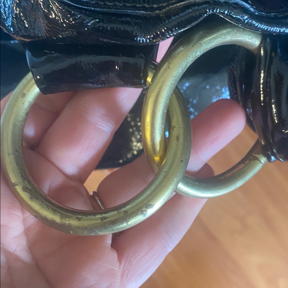 🖤Lt Edition COACH Resort Black Patent Leather Shoulder Handbag 13256 VERY CLEAN🖤 - Picture 12 of 16